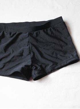 F323外贸原单 黑色高品质时尚平角比基尼中腰泳裤 中性款