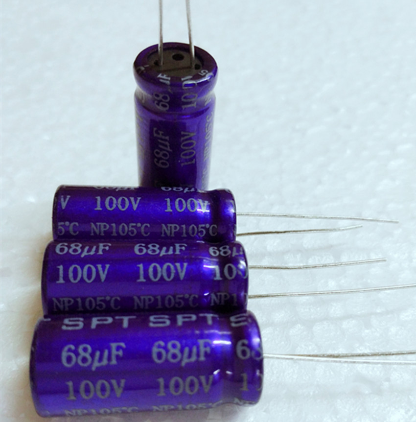 100V68UF 台湾SPT 音响分频 无极电解电容 68UF100V 规格：13X25
