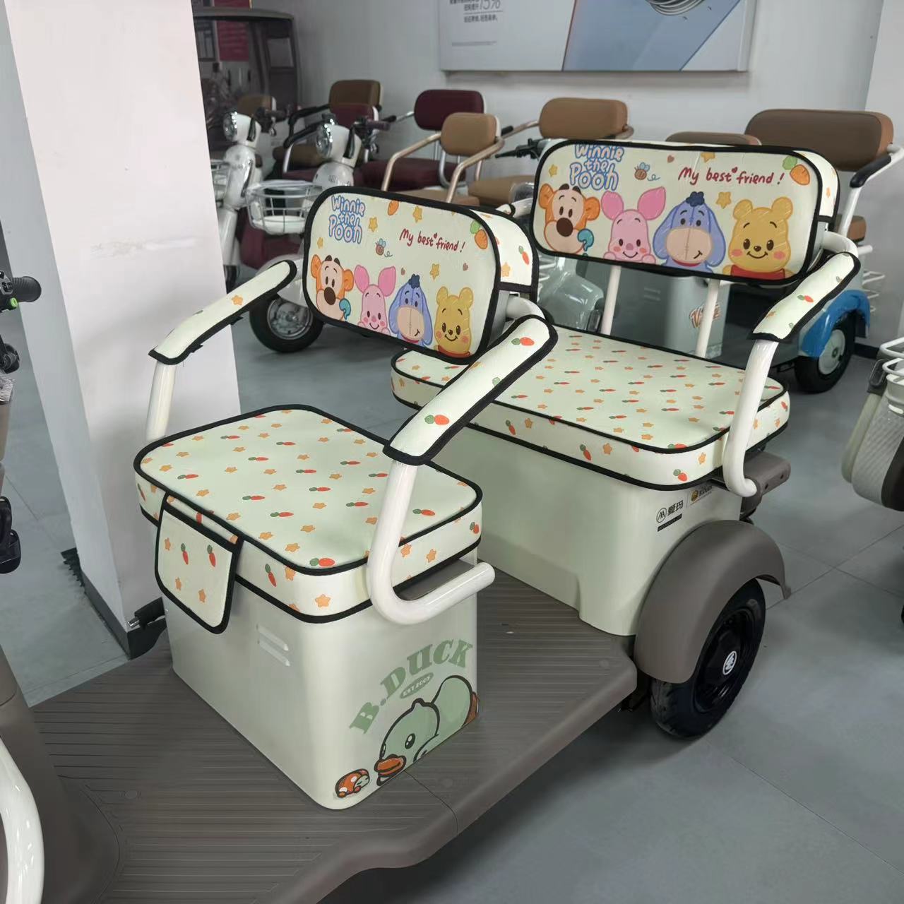 定制三轮车座套全包围卡通可爱女士坐垫套四季通用电动车座垫套