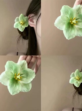 开春甜美韩系布艺花朵鸭嘴夹