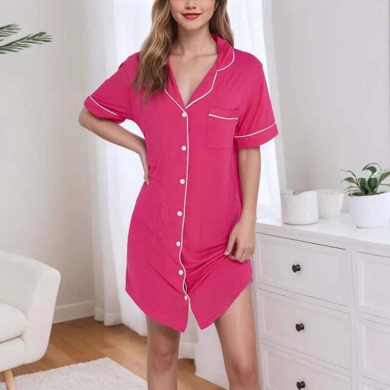 26Monkey Print Nightgown 猴子印花短袖睡裙女连衣裙家居服