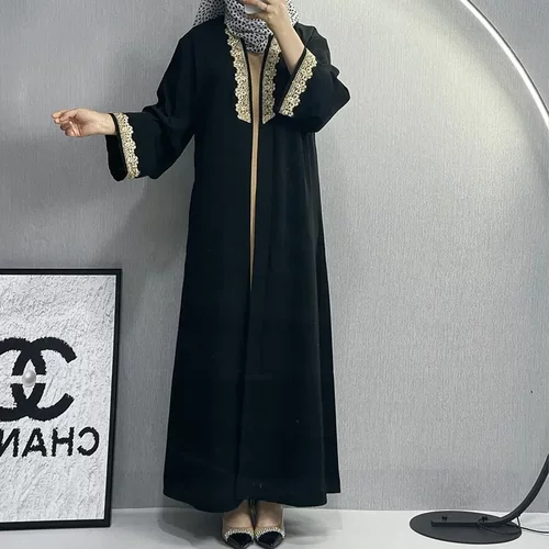 F299中东女装modest服饰迪拜风刺绣优雅长款开衫外贸跨境宽松外披