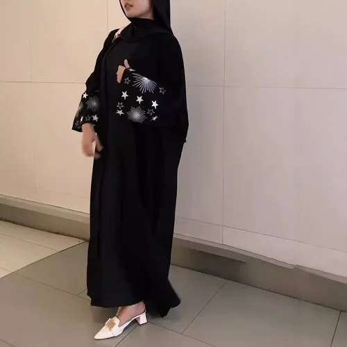 F427外贸跨境刺绣绣花时尚外穿Abaya