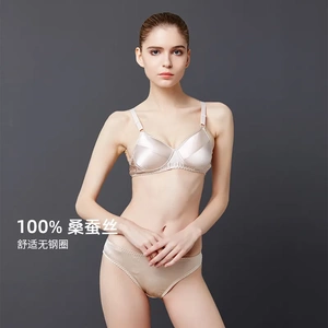 真丝文胸无钢圈内衣夏季薄款女士高级感桑蚕丝全罩杯胸罩