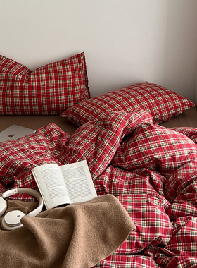 A类四件套纯棉全棉2025新款床上用品被套床单床笠学生宿舍三件套4