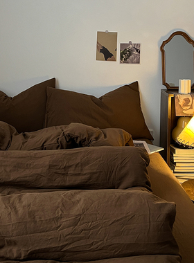 ins复古四件套纯棉全棉床上用品被罩被单人被套大学生宿舍三件套4