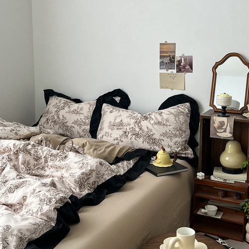 床单款四件套水洗棉复古裸睡