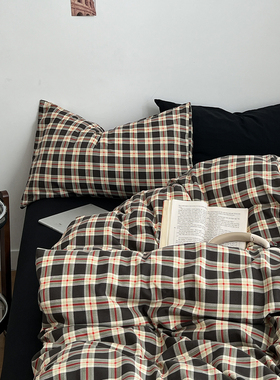 A类ins风全棉纯棉床上用品四件套被罩床单被套学生宿舍三件套床笠