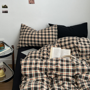 A类ins风全棉纯棉床上用品四件套被罩床单被套学生宿舍三件套床笠