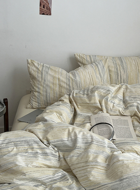 A类四件套纯棉全棉床上用品2025新款被罩被套床单学生三件套床笠4