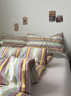 A类四件套床上用品纯棉全棉被罩被套床单被单学生宿舍三件套床笠4