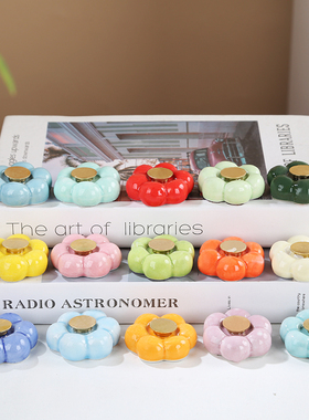 陶瓷旋转花朵底座转转小玩具云朵装饰品小摆件转转配件带轴承批发