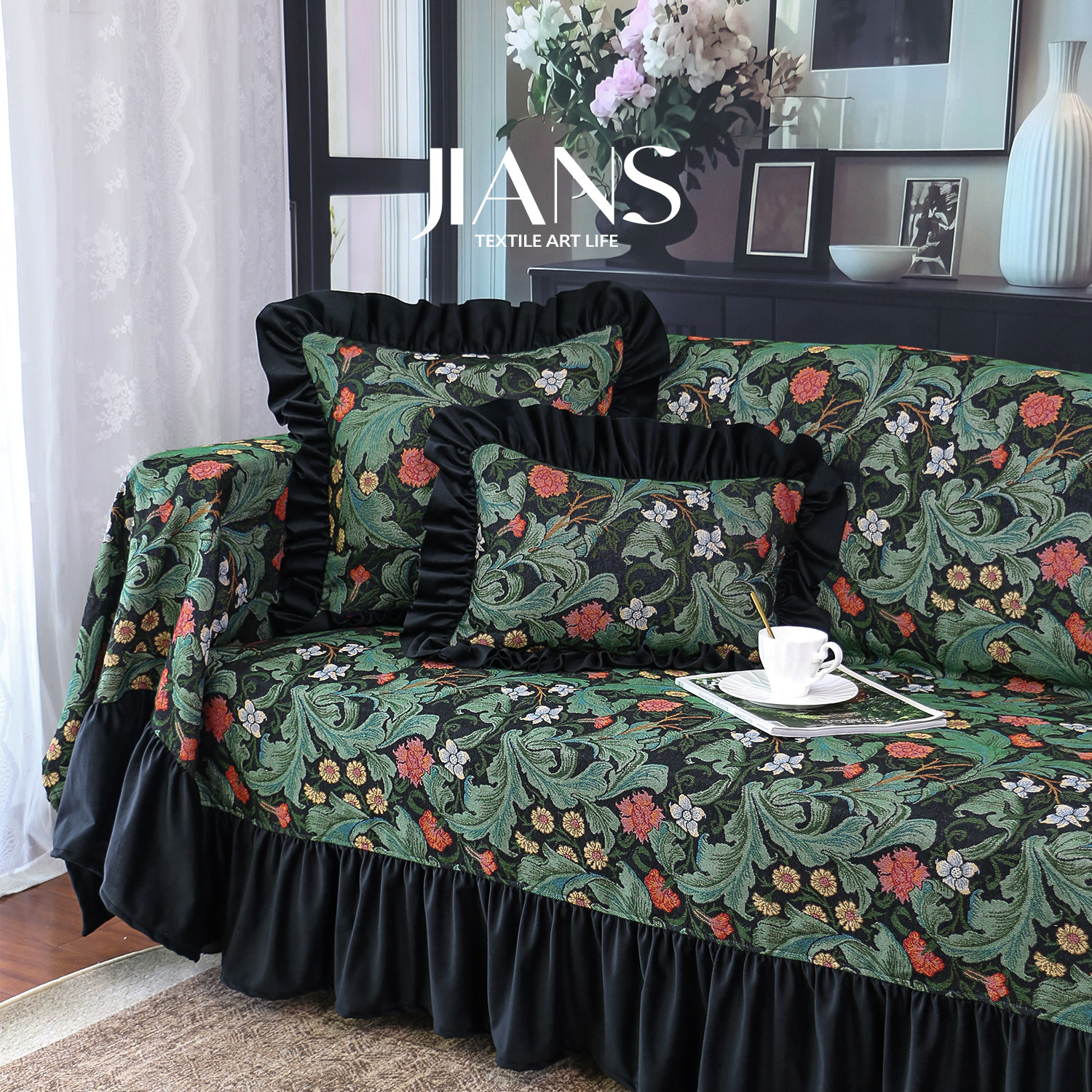 新款美式乡村加厚沙发垫沙发巾沙发盖布四季通用防猫抓沙发套,居家布艺,沙发套,淘宝优惠券,粉丝福利购,淘宝优惠卷