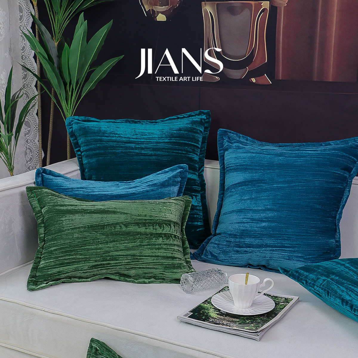 褶皱丝绒多色高级抱枕