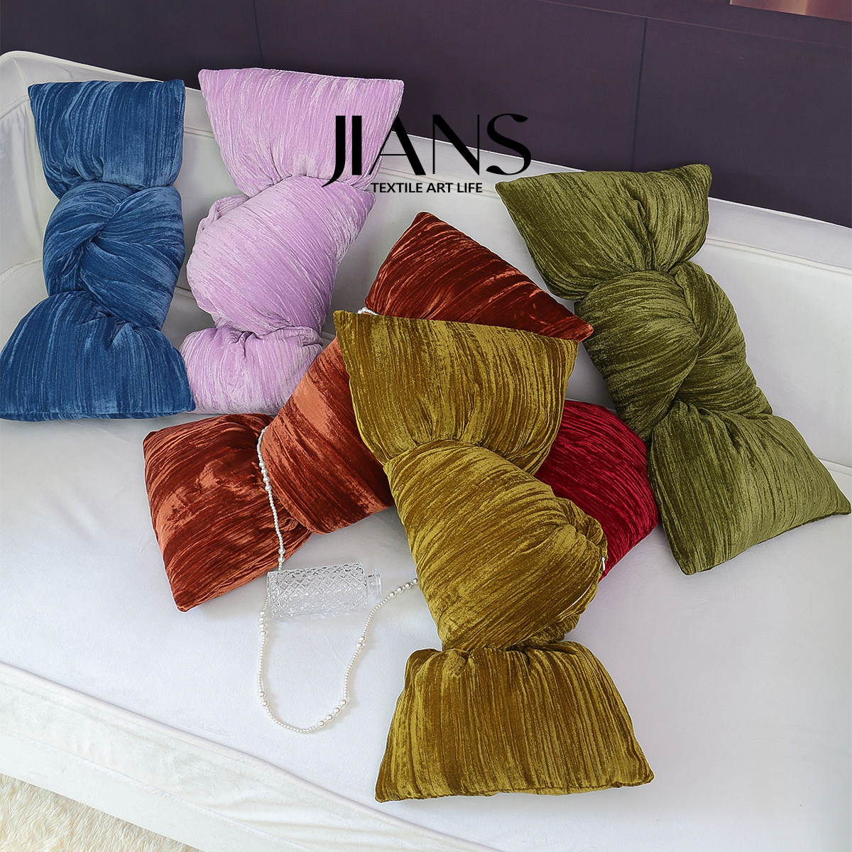 玫瑰金丝绒蝴蝶结异形抱枕轻奢高级客厅卧室创意装饰喜庆糖果靠垫,居家布艺,靠垫/抱枕,淘宝优惠券,粉丝福利购,淘宝优惠卷