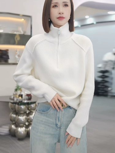 Весенний свитер с молнией для отдыха, лонгслив, в корейском стиле, на молнии, по фигуре