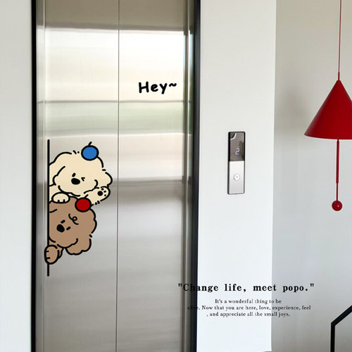 电梯门贴纸高级感一梯一户电梯贴
