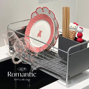 不锈钢碗碟盘沥水架高级感厨房多功能置物架台面水槽边沥水篮碗架