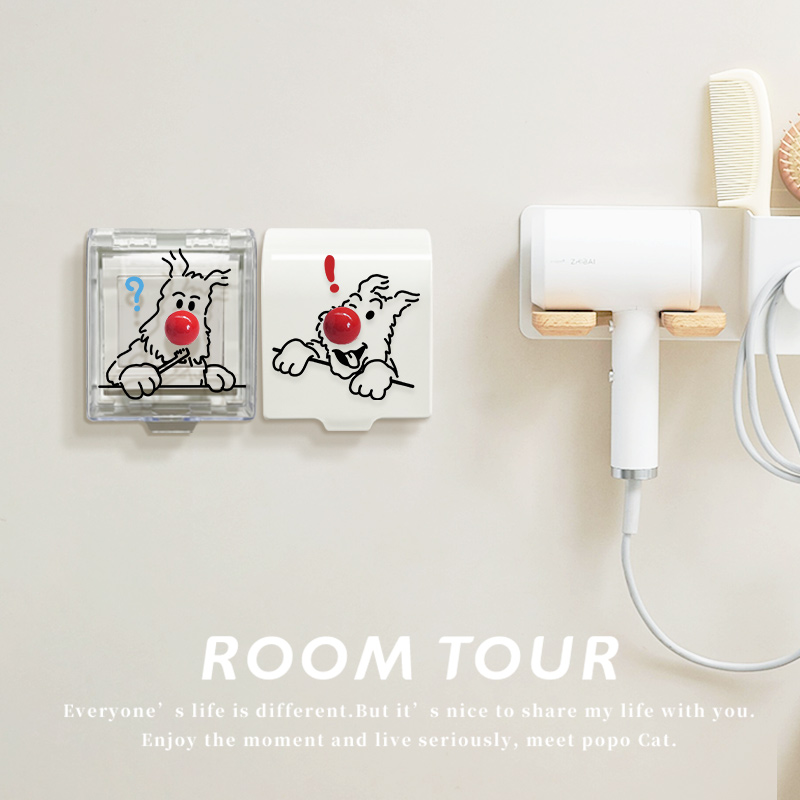 卫生间插座防水盒保护罩盖86型透明插座防溅盒浴室插排开关防水罩