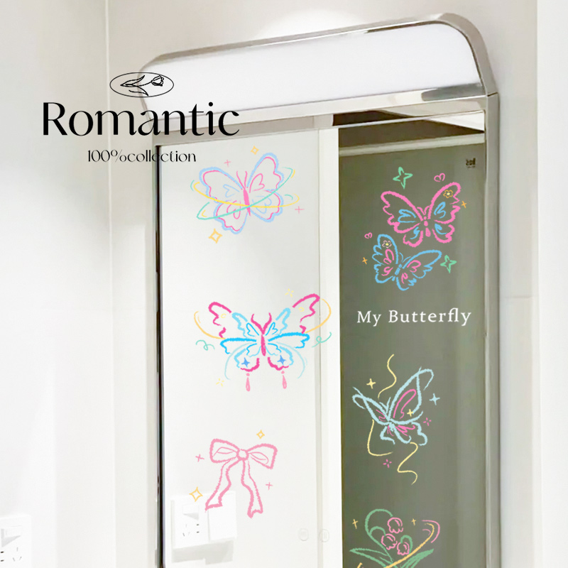 2025新款网红玻璃门贴纸镜子贴纸