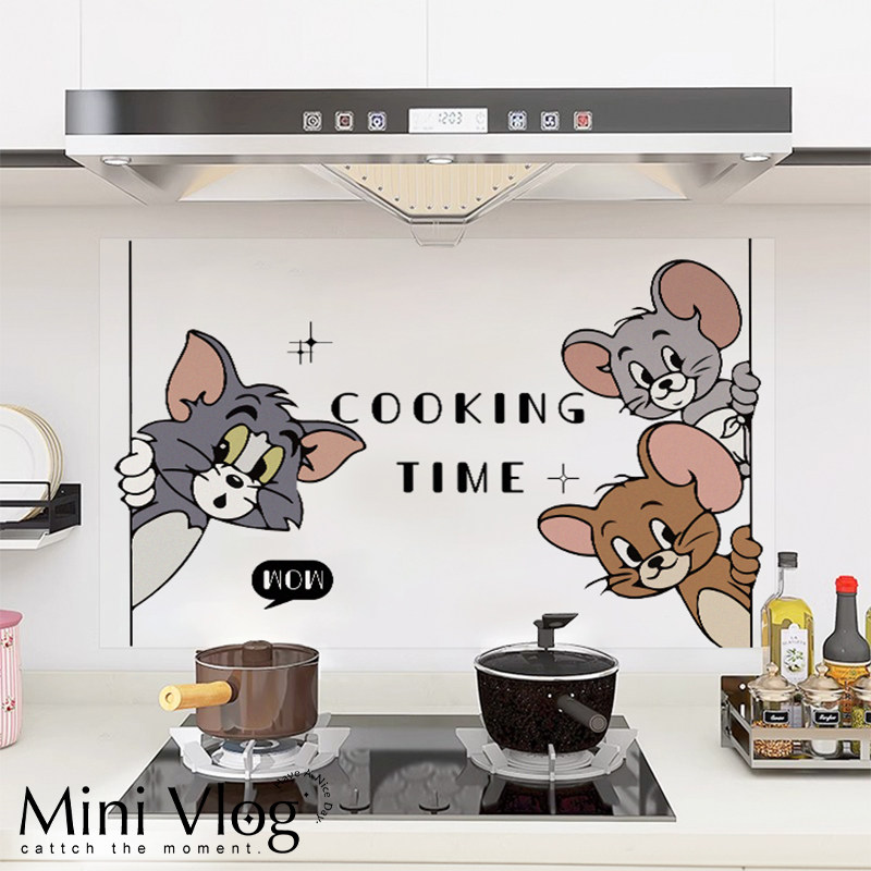 猫鼠之家灶台防油贴纸耐高温厨房墙贴自粘防水防潮自贴墙纸遮丑贴,家居饰品,软装墙贴,淘宝优惠券,粉丝福利购,淘宝优惠卷