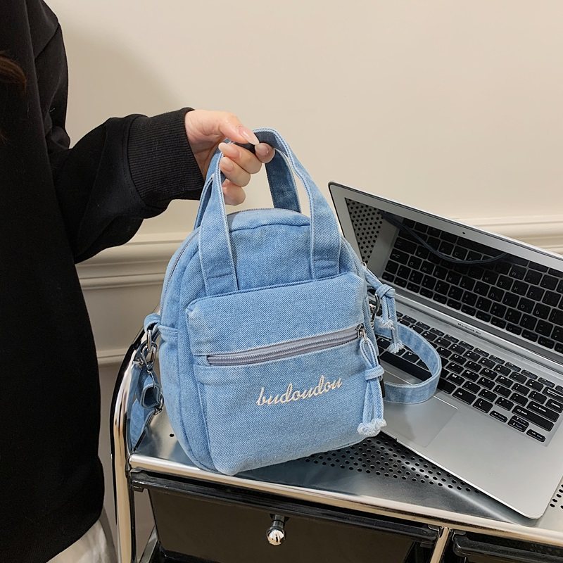 牛仔布多口袋单肩包女2026手提包新款复古休闲斜挎包轻便多层背包,箱包皮具/热销女包/男包,单肩包,淘宝优惠券,粉丝福利购,淘宝优惠卷