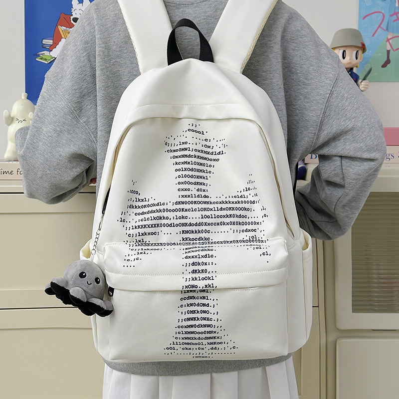 2026年春季众字母印花双肩包女学生书包初中高中生轻便大容量背包,箱包皮具/热销女包/男包,双肩背包,淘宝优惠券,粉丝福利购,淘宝优惠卷