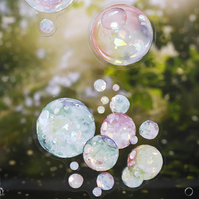 PET贴纸包梦幻泡泡手帐拼贴画