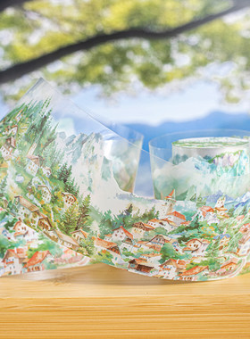 小小村落PET手帐造景素材贴纸画