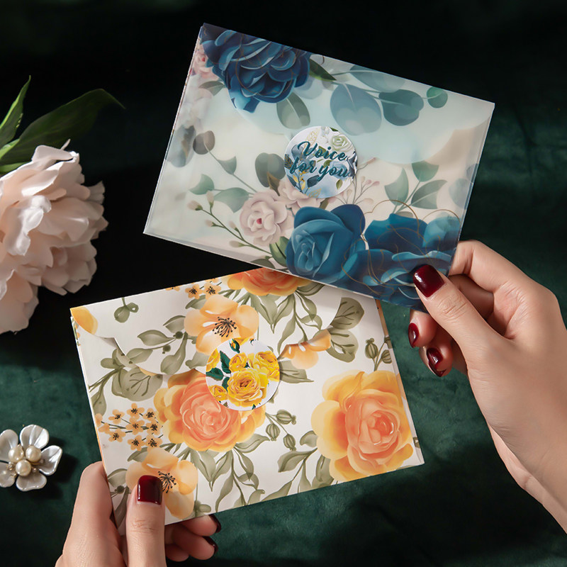 无名的信信封套装少女心森系花卉