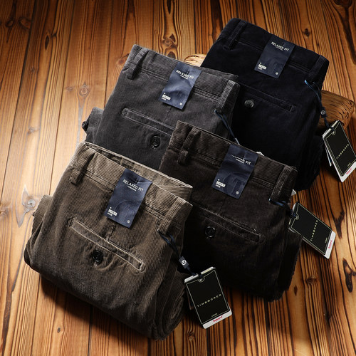 冬季保暖纯棉男士灯芯绒休闲裤男