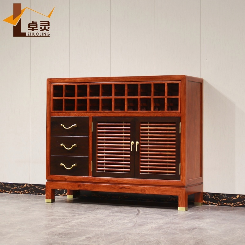 刺猬紫檀红木新中式酒柜储物柜