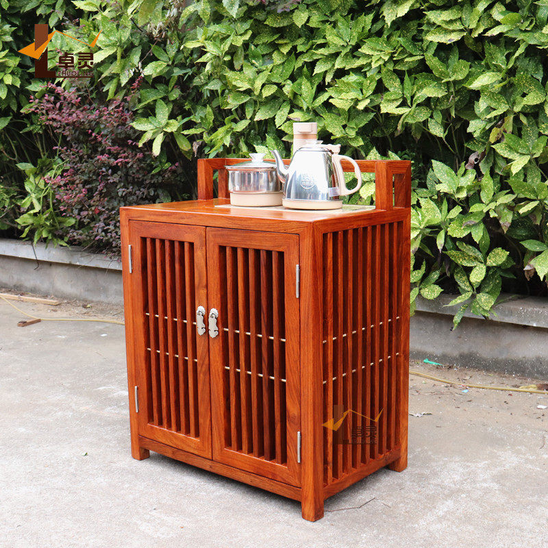 刺猬紫檀红木茶水柜客厅饮水机柜简约新中式实木茶水柜花梨木茶台