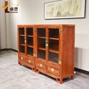 新中式 餐边柜刺猬紫檀品质家具餐厅玻璃酒柜大果紫檀红木储物柜定
