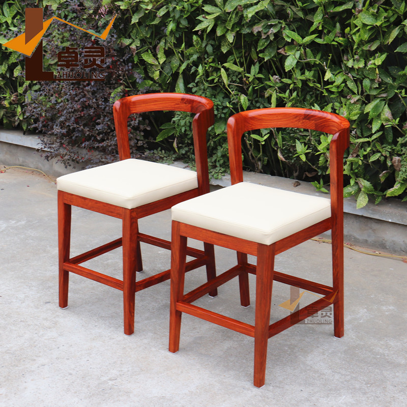 刺猬紫檀红木新中式吧凳/高脚椅