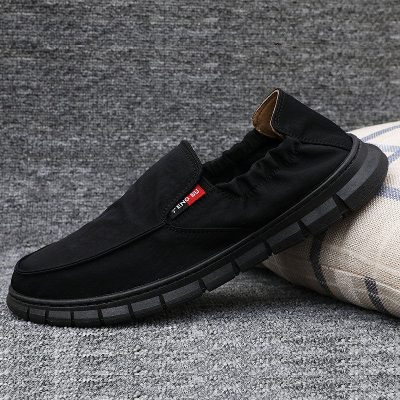 2026新款男鞋春夏透气帆布鞋男士休闲鞋软底板鞋老北京布鞋一脚蹬