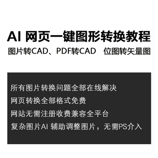 利用在线AI技术图片转CAD/PDF转CAD/位图转矢量图dxf/dwg/svg/eps