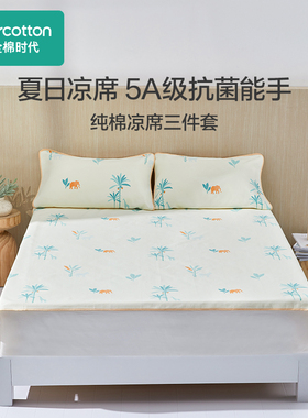 Purcotton/全棉时代 2022夏纯棉凉席三件套,150x200cm,PBM222006