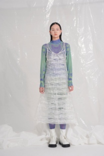 ODDPAGES 设计师款 吊带玻璃透明纱罩纱外搭连衣裙a字裙长裙