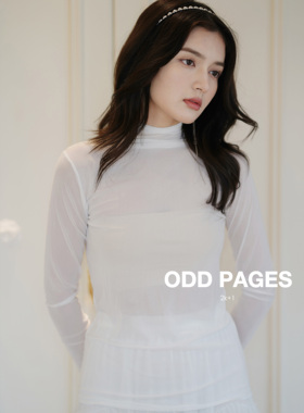 清仓！ODD PAGES 牛奶丝弹力白色米色黑色打底衫高领内搭网纱上衣