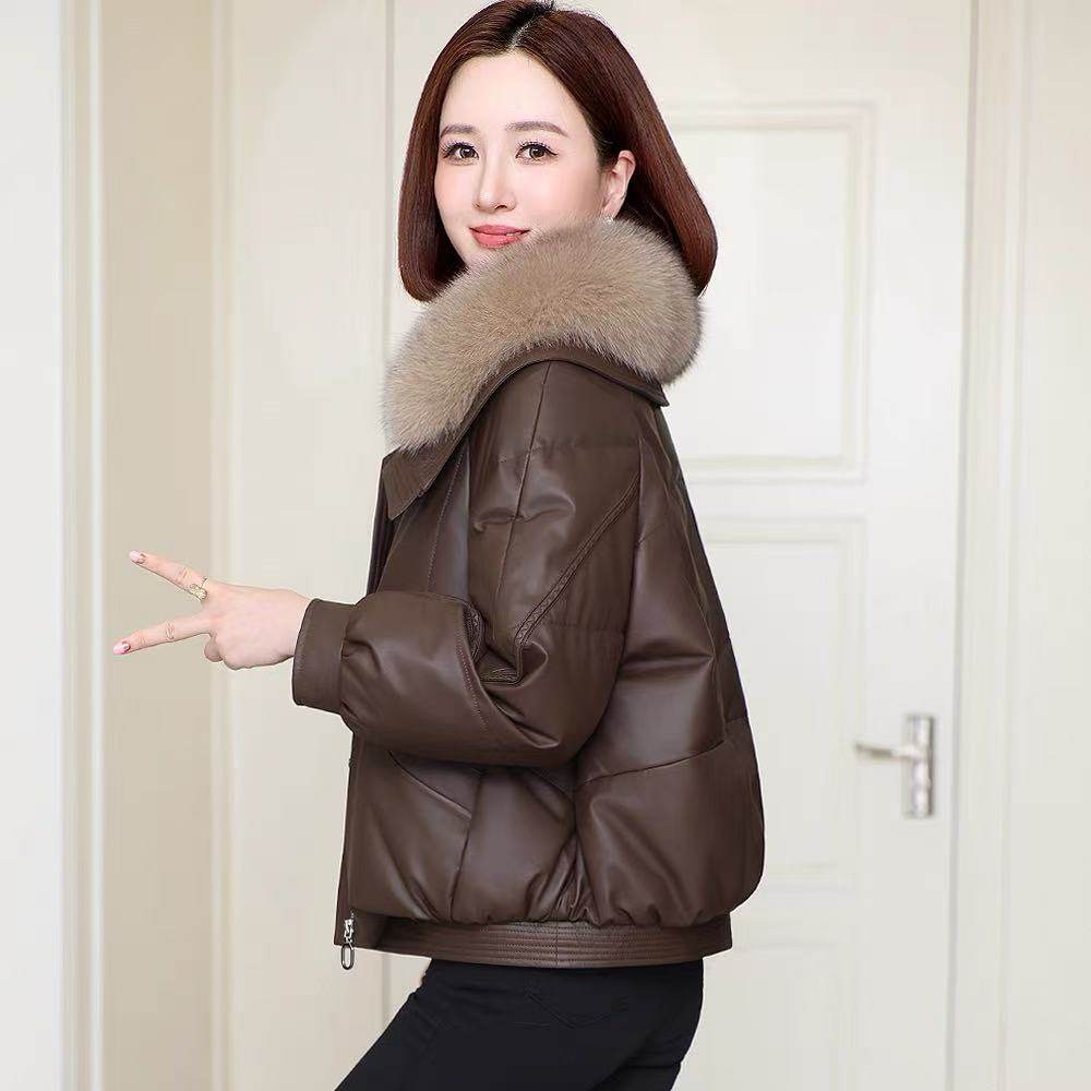 皮衣外套女短款2025新款冬装海宁真皮羽绒服小个子绵羊皮外套品牌
