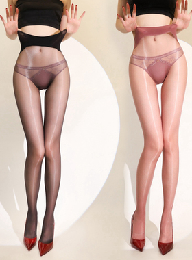 RK窄腰边深裆无缝极光油亮丝袜3D超薄透640针高密丝滑开裆连裤袜