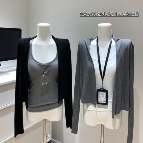 开衫上衣新款针织落肩薄外套女