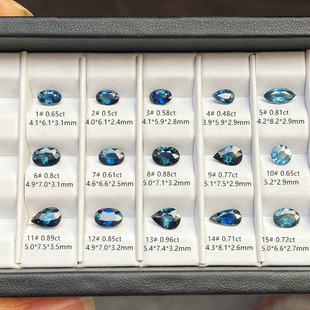 矿区直销天然蓝宝石裸石彩宝圆椭圆水滴戒面定制18k黄白金银首饰