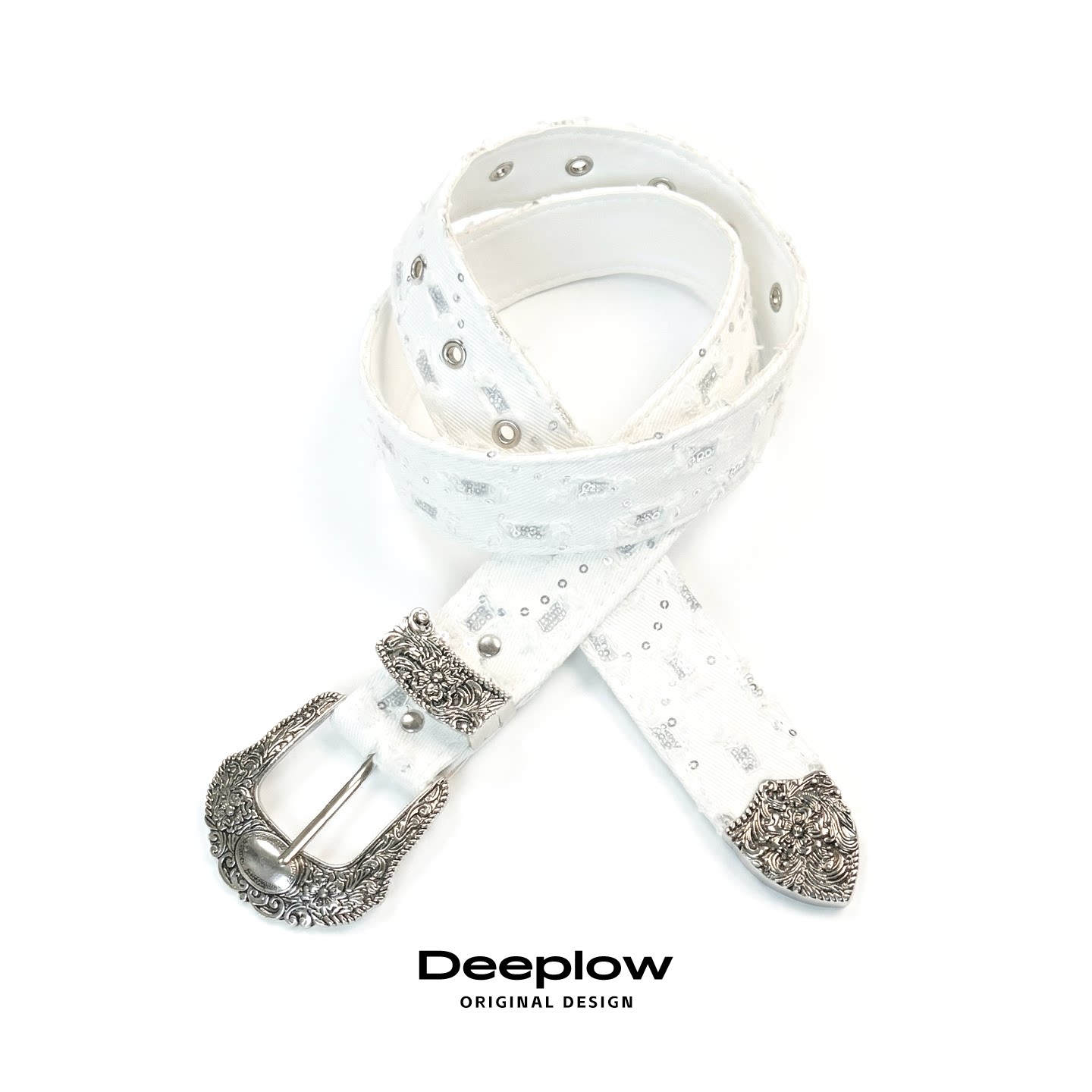 Deeplow复古编织免打孔牛仔裤腰