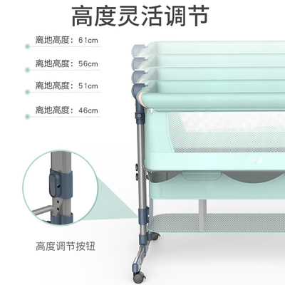 新疆包邮婴儿床便携式可折叠移动拼接大床新生儿小床宝宝摇篮摇床