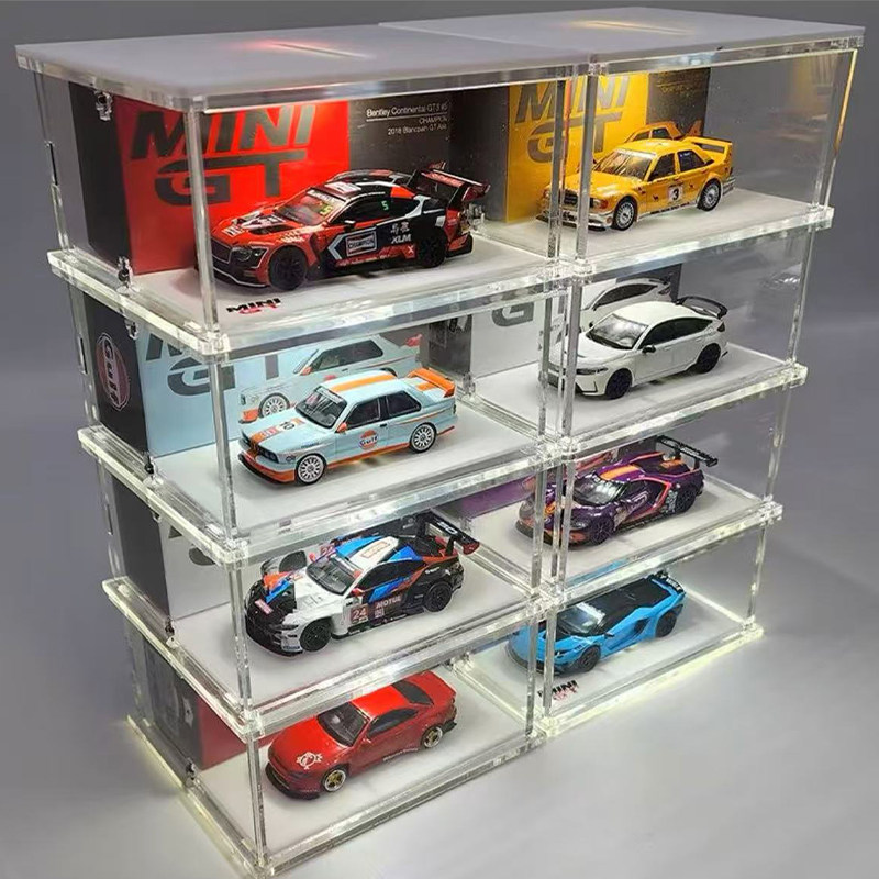 适用于1:64MINIGT多美卡单个展示盒亚克力带灯收纳可叠加收藏展示,玩具/童车/益智/积木/模型,合金车/玩具仿真车/收藏车模,淘宝优惠券,粉丝福利购,淘宝优惠卷