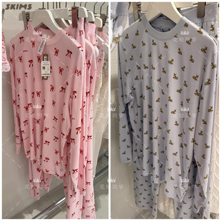 圣诞节限定 SKIMS卡戴珊 柔软舒适印花宽松休闲家居服睡衣套装女