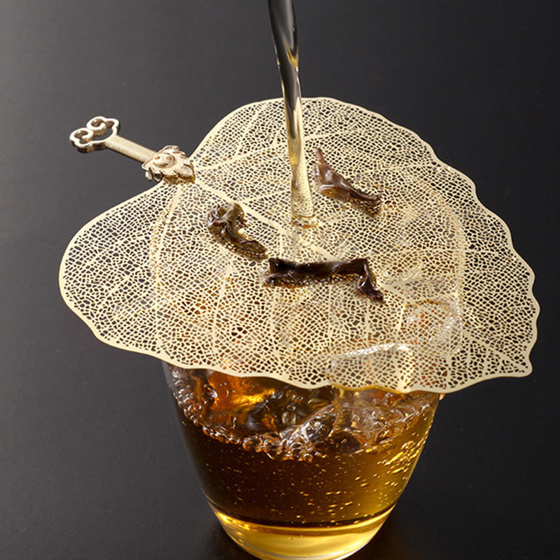 304不锈钢茶漏菩提叶茶道配件图片