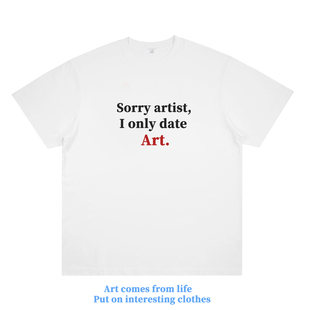 0nly date 艺术展会辣妹短袖 artist 潮 复古t恤 美式 Sorry art